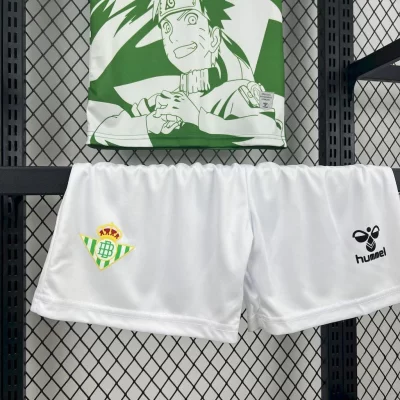 Kids' Kit Soccer Jersey Suit Real Betis Naruto 25/26 - White and Green - Image 3