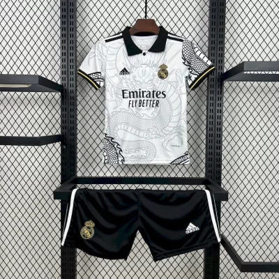 Kids' Kit Soccer Jersey Suit Real Madrid Dragon Ball 22/23 - White and Black