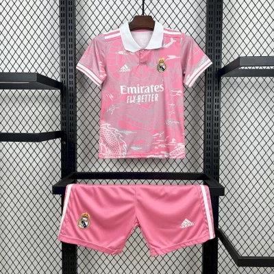 Kids' Kit Soccer Jersey Suit Real Madrid Dragon Ball 23/24 - Pink