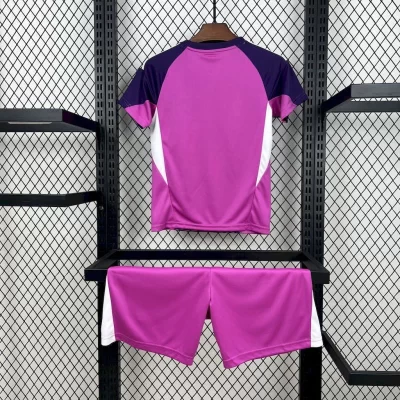 Alternative view of Kids' Kit Soccer Jersey Suit Real Madrid Goalkeeper 25/26 - Pink and Purple