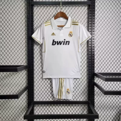 Kids' Kit Soccer Jersey Suit Real Madrid I 11/12 - White and Gold