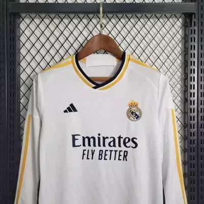 Alternative view of Kids' Kit Soccer Jersey Suit Real Madrid I 23/24 Long Sleeve - White