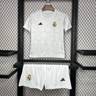 Kids' Kit Soccer Jersey Suit Real Madrid Pre-Match 24/25 - White