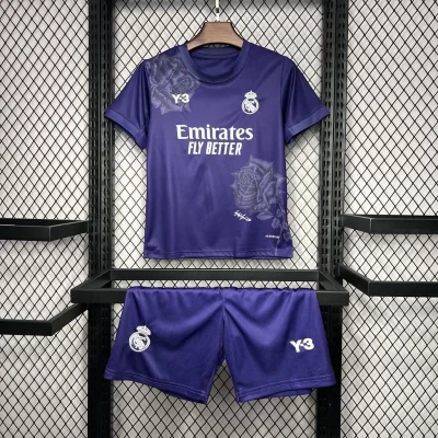 Kids' Kit Soccer Jersey Suit Real Madrid Y-3 24/25 - Purple