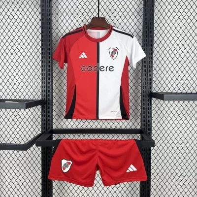 Kids' Kit Soccer Jersey Suit River plate III 25/26 - Red and White