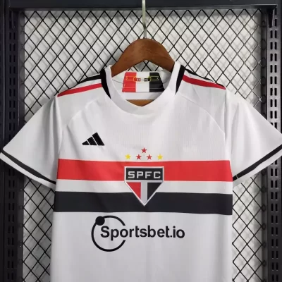 Alternative view of Kids' Kit Soccer Jersey Suit Sao Paulo I 23/24 - White and Red
