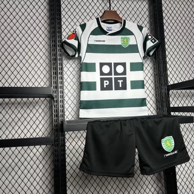 Kids' Kit Soccer Jersey Suit Sporting 2001 - White and Green - Image 3