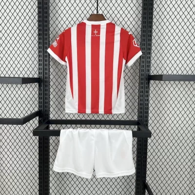 Alternative view of Kids' Kit Soccer Jersey Suit Sporting Gijon I 24/25 - White and Red