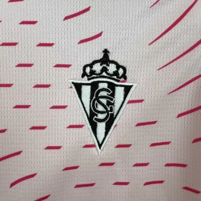 Kids' Kit Soccer Jersey Suit Sporting Gijon III 24/25 - Pink and Gray - Image 4
