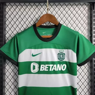 Alternative view of Kids' Kit Soccer Jersey Suit Sporting I 23/24 - Green and White