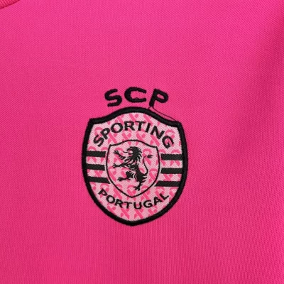Kids' Kit Soccer Jersey Suit Sporting Outubro Rosa 24/25 - Pink and Black - Image 4
