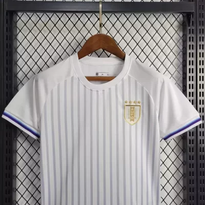 Alternative view of Kids' Kit Soccer Jersey Suit Uruguai II "8M" 2024/25 - White and Gray