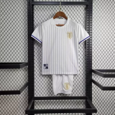 Kids' Kit Soccer Jersey Suit Uruguai II "8M" 2024/25 - White and Gray