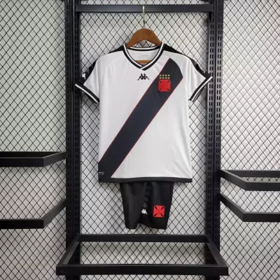 Kids' Kit Soccer Jersey Suit Vasco II 24/25 - White and Black