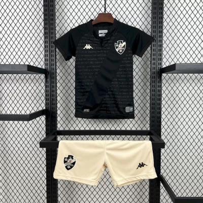 Kids' Kit Soccer Jersey Suit Vasco da Gama Goalkeeper III 24/25 - Black and White