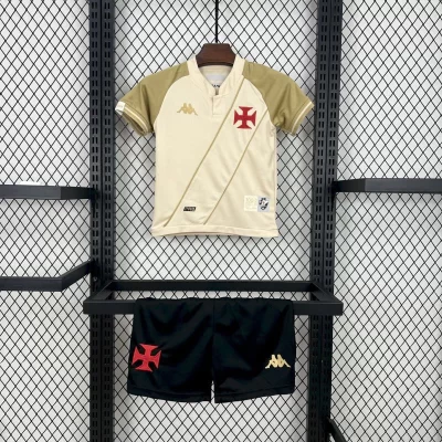 Kids' Kit Soccer Jersey Suit Vasco da Gama III 24/25 - Beige and Black