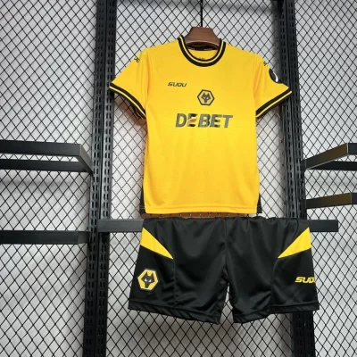Kids' Kit Soccer Jersey Suit Wolverhampton I 24/25 - Yellow and Black - Image 3