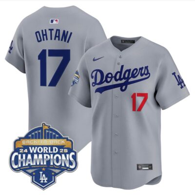 LA Dodgers 2025 Back-To-Back World Series Champions Vapor Premier Limited Jersey  - Gray / Shohei Ohtani