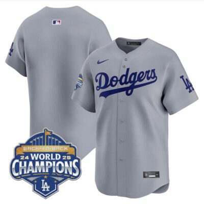 LA Dodgers 2025 Back-To-Back World Series Champions Vapor Premier Limited Jersey  - Gray / Team