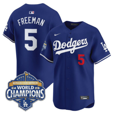 LA Dodgers 2025 Back-To-Back World Series Champions Vapor Premier Limited Jersey  - Royal / Freddie Freeman