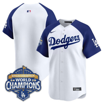 LA Dodgers 2025 Back-To-Back World Series Champions Vapor Premier Limited Jersey  - White Alternate / Team