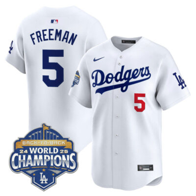 LA Dodgers 2025 Back-To-Back World Series Champions Vapor Premier Limited Jersey  - White / Freddie Freeman