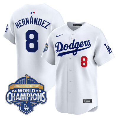LA Dodgers 2025 Back-To-Back World Series Champions Vapor Premier Limited Jersey  - White / Kike Hernandez