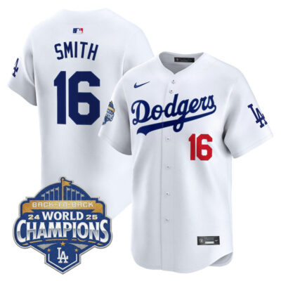 LA Dodgers 2025 Back-To-Back World Series Champions Vapor Premier Limited Jersey  - White / Will Smith