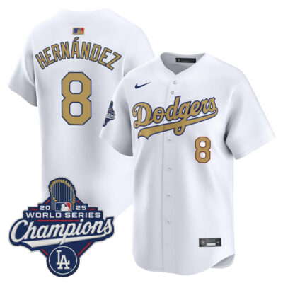 LA Dodgers 2025 World Series Champions Gold Vapor Premier Limited Jersey - Kike Hernandez