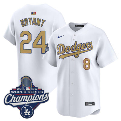 LA Dodgers 2025 World Series Champions Gold Vapor Premier Limited Jersey - Kobe Bryant