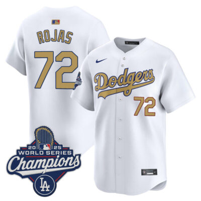 LA Dodgers 2025 World Series Champions Gold Vapor Premier Limited Jersey - Miguel Rojas
