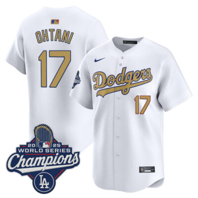 LA Dodgers 2025 World Series Champions Gold Vapor Premier Limited Jersey - Shohei Ohtani