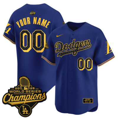 LA Dodgers 2025 World Series Champions Mamba Vapor Premier Limited Custom Jersey - Royal