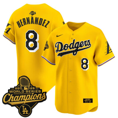 LA Dodgers 2025 World Series Champions Mamba Vapor Premier Limited Jersey - Gold / Kike Hernandez