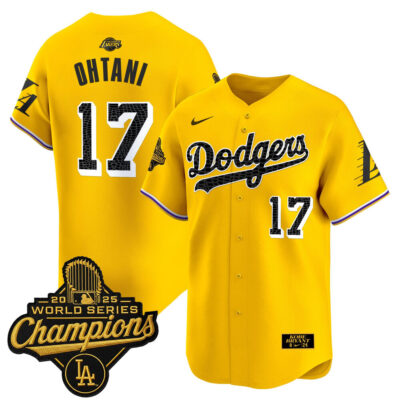 LA Dodgers 2025 World Series Champions Mamba Vapor Premier Limited Jersey - Gold / Shohei Ohtani