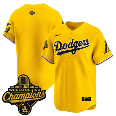 LA Dodgers 2025 World Series Champions Mamba Vapor Premier Limited Jersey - Gold / Team