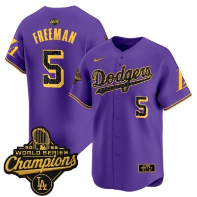 LA Dodgers 2025 World Series Champions Mamba Vapor Premier Limited Jersey - Purple / Freddie Freeman