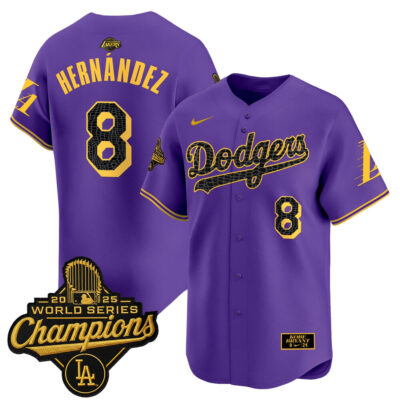 LA Dodgers 2025 World Series Champions Mamba Vapor Premier Limited Jersey - Purple / Kike Hernandez