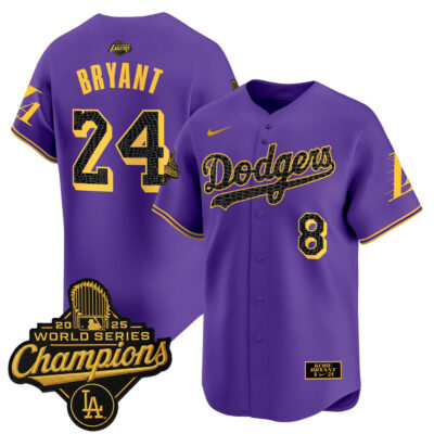 LA Dodgers 2025 World Series Champions Mamba Vapor Premier Limited Jersey - Purple / Kobe Bryant