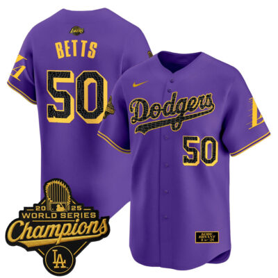 LA Dodgers 2025 World Series Champions Mamba Vapor Premier Limited Jersey - Purple / Mookie Betts
