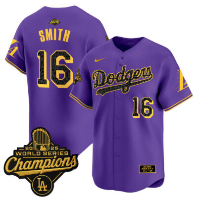 LA Dodgers 2025 World Series Champions Mamba Vapor Premier Limited Jersey - Purple / Will Smith