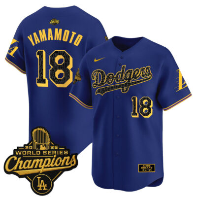 LA Dodgers 2025 World Series Champions Mamba Vapor Premier Limited Jersey - Royal / Yamamoto