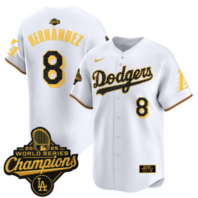 LA Dodgers 2025 World Series Champions Mamba Vapor Premier Limited Jersey - White / Kike Hernandez