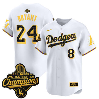 LA Dodgers 2025 World Series Champions Mamba Vapor Premier Limited Jersey - White / Kobe Bryant