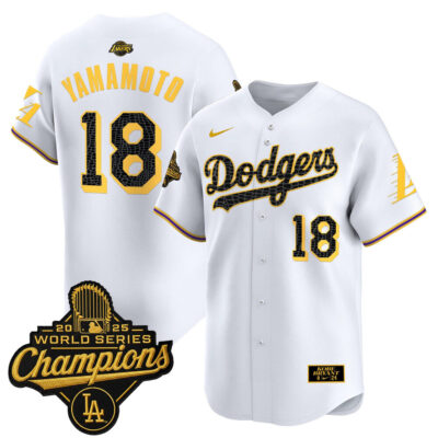 LA Dodgers 2025 World Series Champions Mamba Vapor Premier Limited Jersey - White / Yamamoto