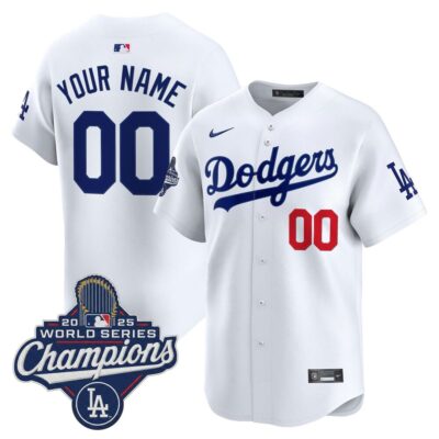 LA Dodgers 2025 World Series Champions Vapor Premier Limited Custom Jersey - White