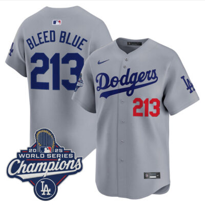 LA Dodgers 2025 World Series Champions Vapor Premier Limited Jersey - Gray / Bleed Blue 213