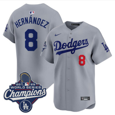 LA Dodgers 2025 World Series Champions Vapor Premier Limited Jersey - Gray / Kike Hernandez