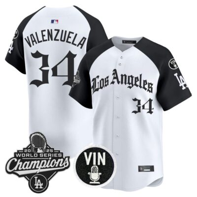 LA Dodgers 2025 World Series Champions Vapor Premier Limited Jersey - LA Gothic Edition - Alternate / Fernando Valenzuela