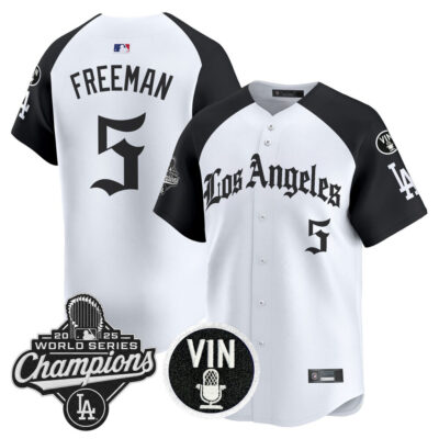 LA Dodgers 2025 World Series Champions Vapor Premier Limited Jersey - LA Gothic Edition - Alternate / Freddie Freeman